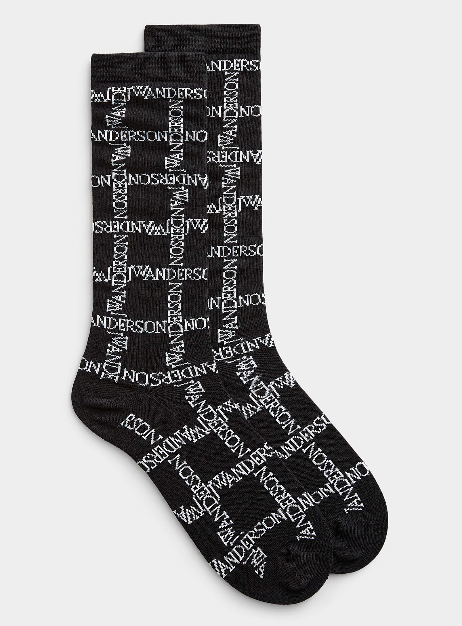 Jw Anderson Multi-signature Socks In Black