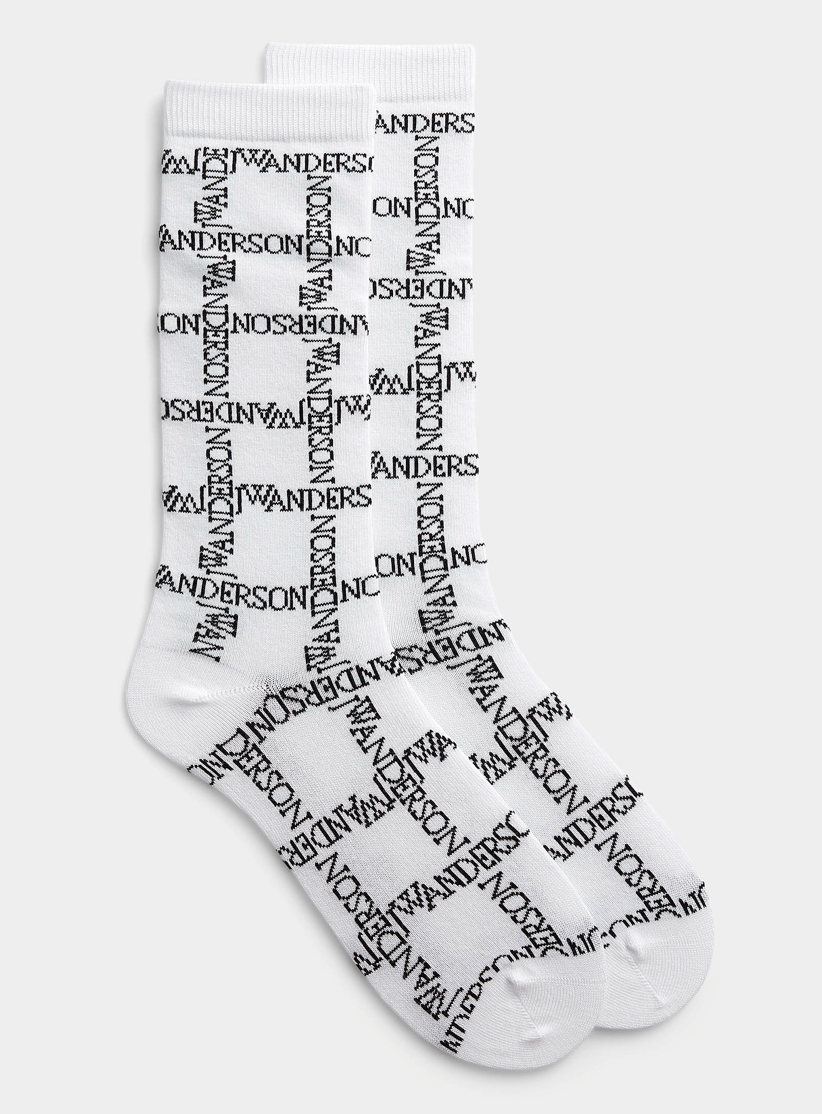 Jw Anderson Multi-signature Socks In White