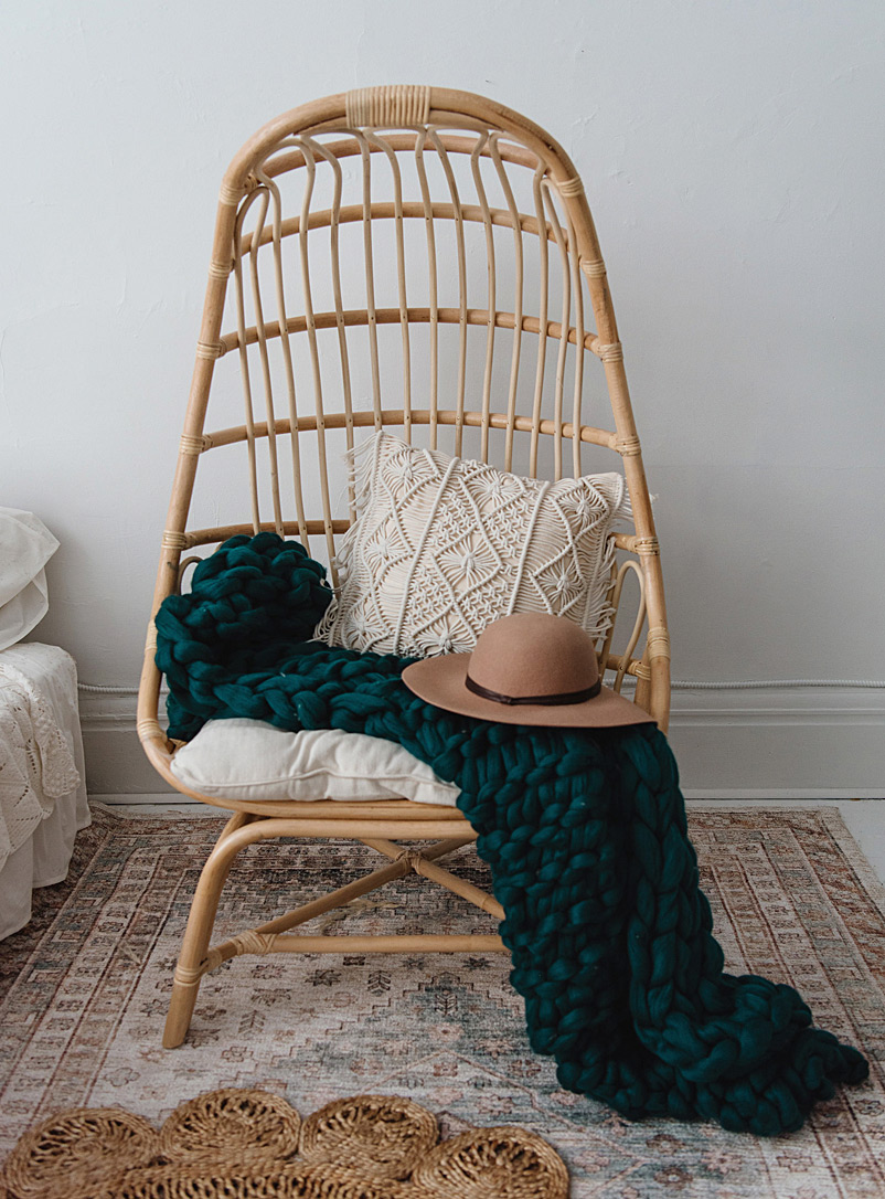 PrairieKnots Kelly Green Luxurious merino knit throw See available sizes