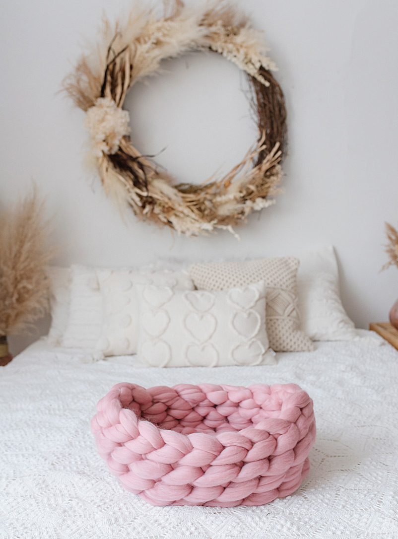 PrairieKnots Pink Merino knit newborn baby nest Limited edition