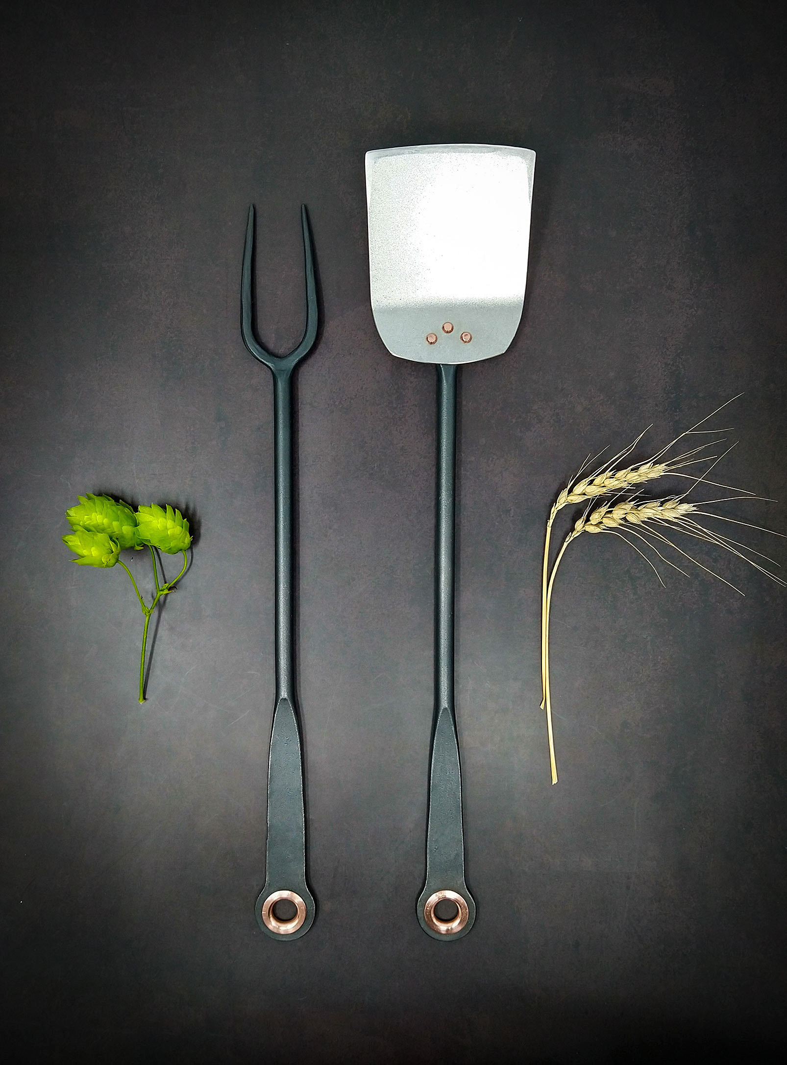 Strobus Forge Grill Spatula And Fork Set In Black