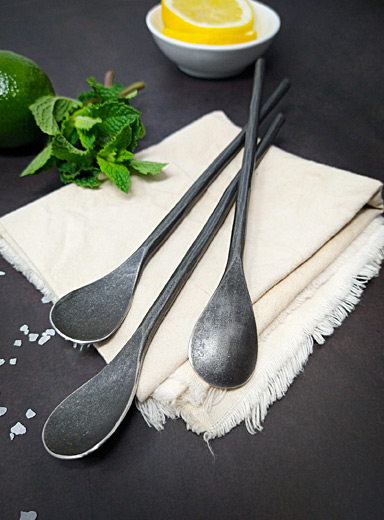 Les cuill&egrave;res &agrave; cocktail forg&eacute;es Ensemble de 3
