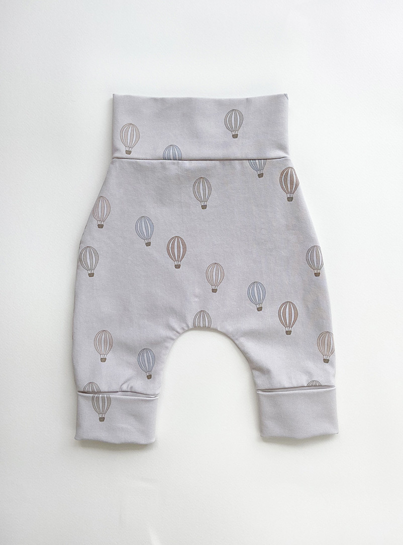 Bajoue: Le pantalon évolutif coton bio Vol en montgolfière Enfant Beige crème