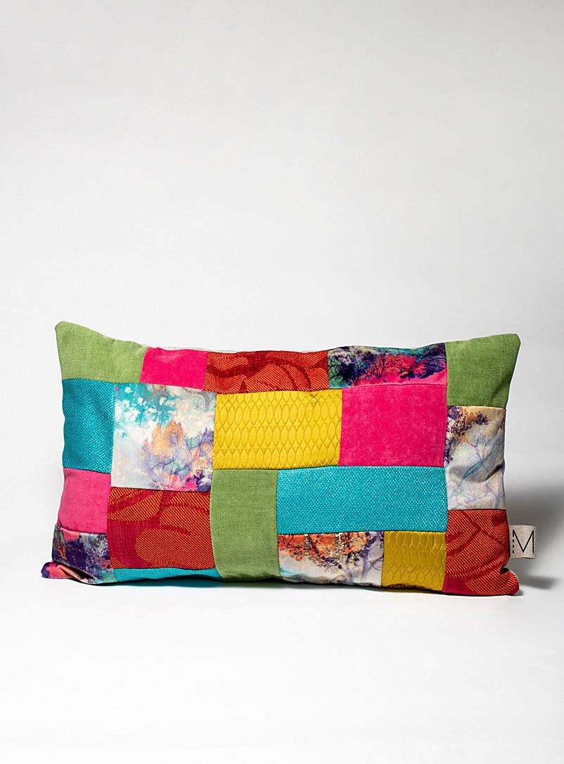 MoMa.studio Assorted Colourful cocktail recycled patchwork cushion 35.5 x 61 cm