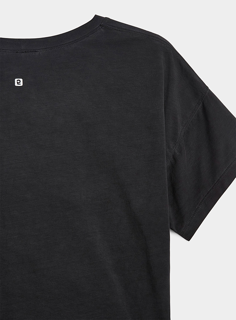 I.FIV5: Le t-shirt carré léger Noir pour femme