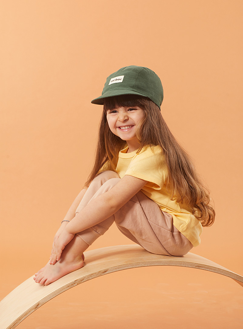 Studio Caribou Kelly Green Colourful linen cap Kids