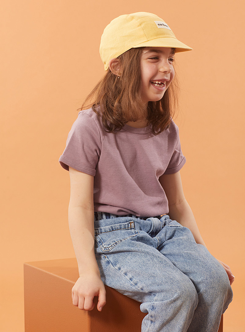 Studio Caribou: La casquette en lin colorée Enfant Jaune foncé