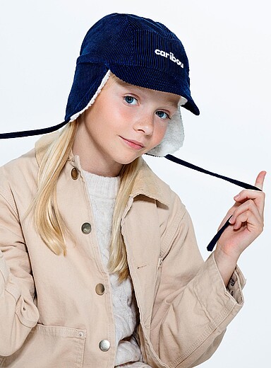 La casquette trappeur velours c&ocirc;tel&eacute; doublure moutonn&eacute;e Enfant
