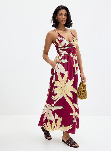 Rails: La robe maxi paradis color&eacute; Rouge &agrave; motifs pour femme