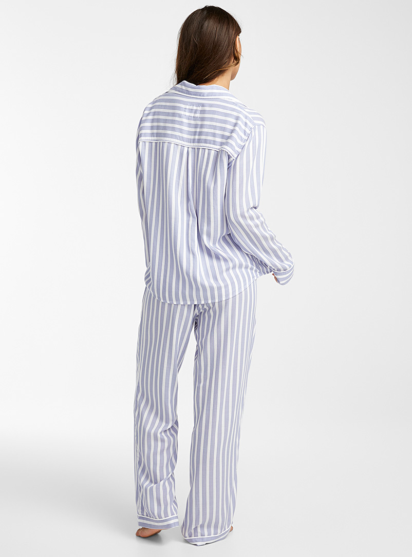 Rails Patterned Blue Clara blue stripe pyjama set for women