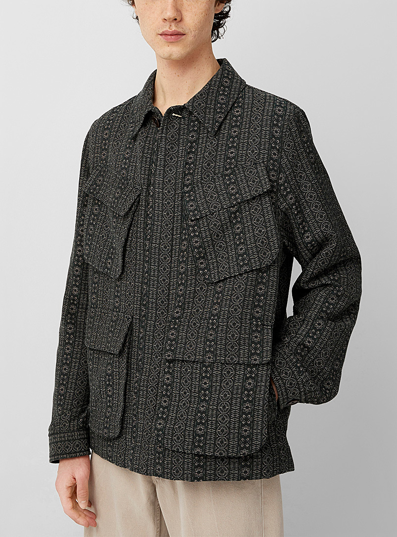 Wood Wood Green Ray jacquard field jacket for men