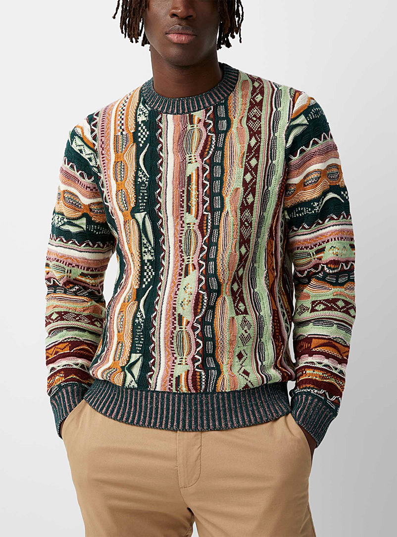Wood Wood Assorted Mixed weave wool sweater for men