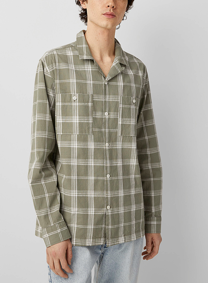 Wood Wood: La chemise à carreaux Dylan Vert pour homme