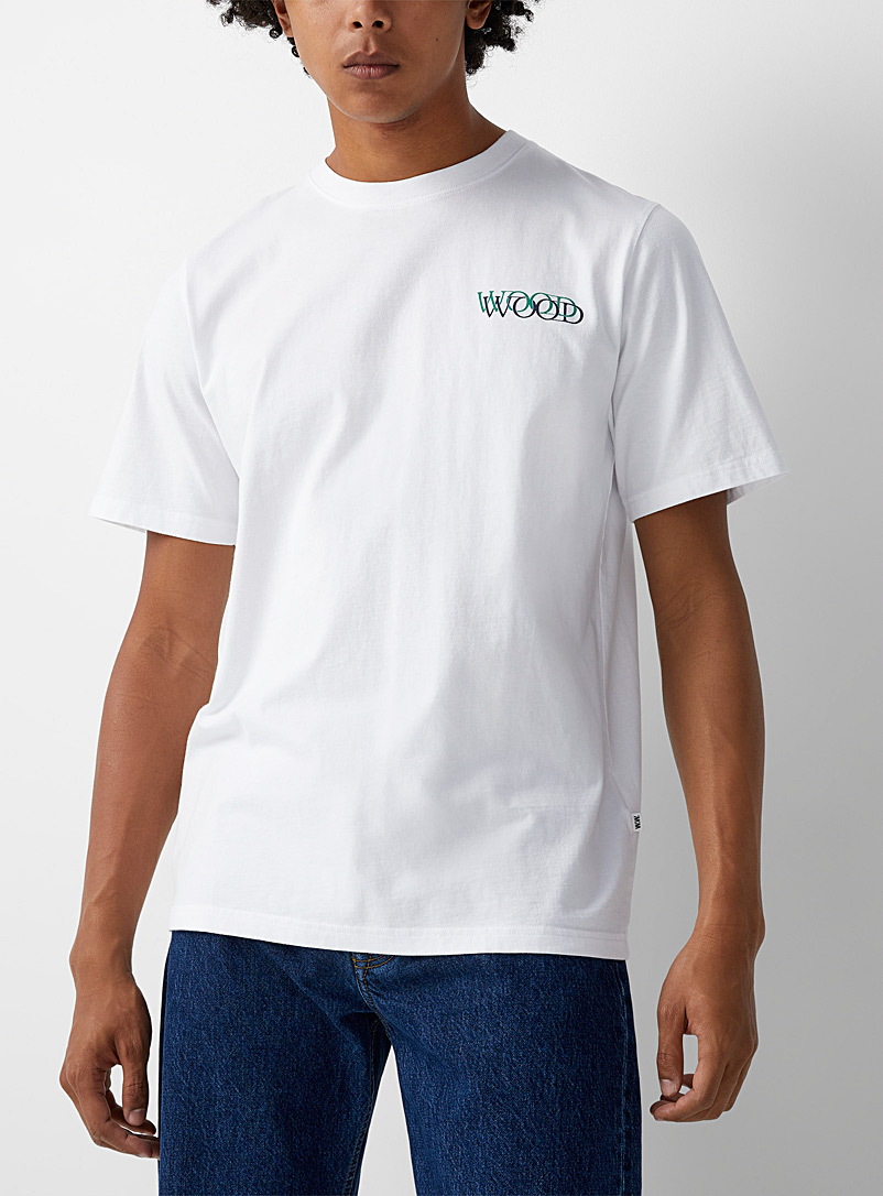 Wood Wood: Le t-shirt Sami logo graphique Blanc pour homme