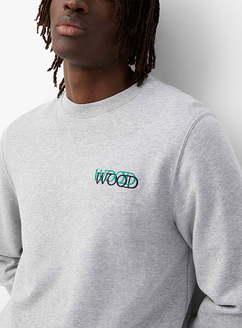 Wood Wood Grey Hugh heathered logo sweatshirt for men