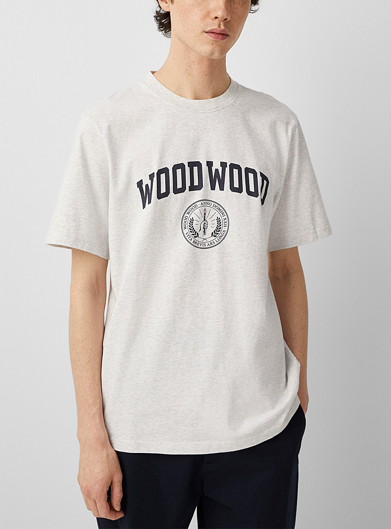 Wood Wood: Le t-shirt Bobby Ivy logo sceau Gris pour homme