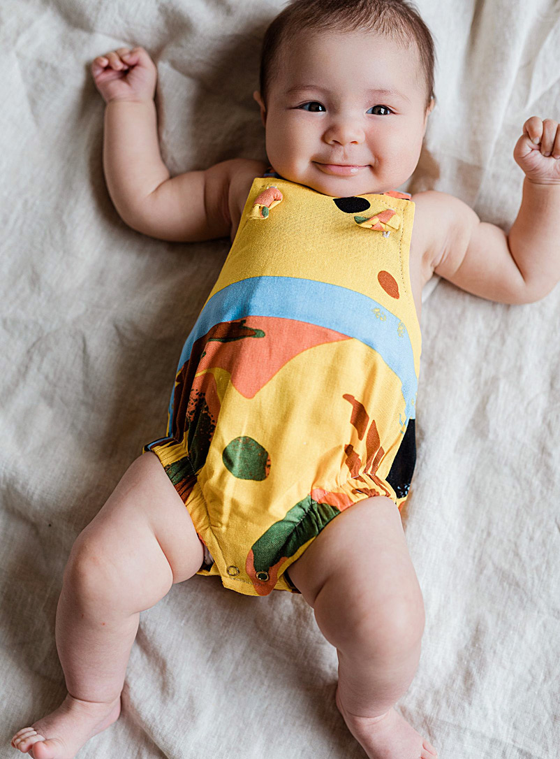 Petits Genoux: Le combishort sans manches en coton Enfant Imprimé multicolore