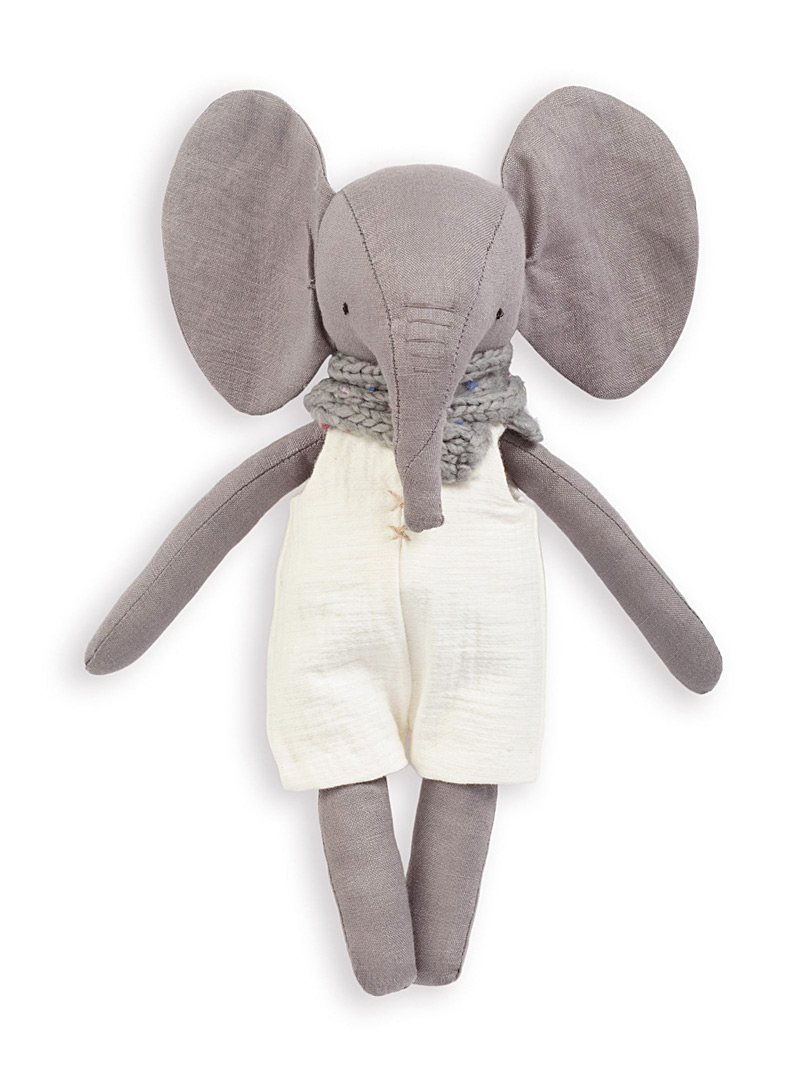 Petits Genoux Grey Elephant plush