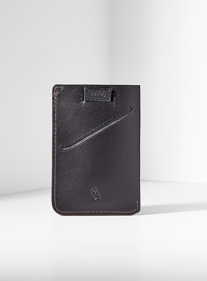 Bellroy Black Eco-friendly leather card holder for men