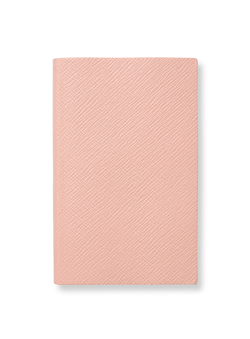 Smythson Pink Panama leather notebook for men