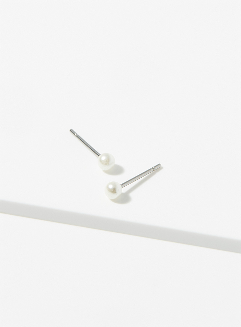 Soha & Co White Pearls 3 mm earrings for women