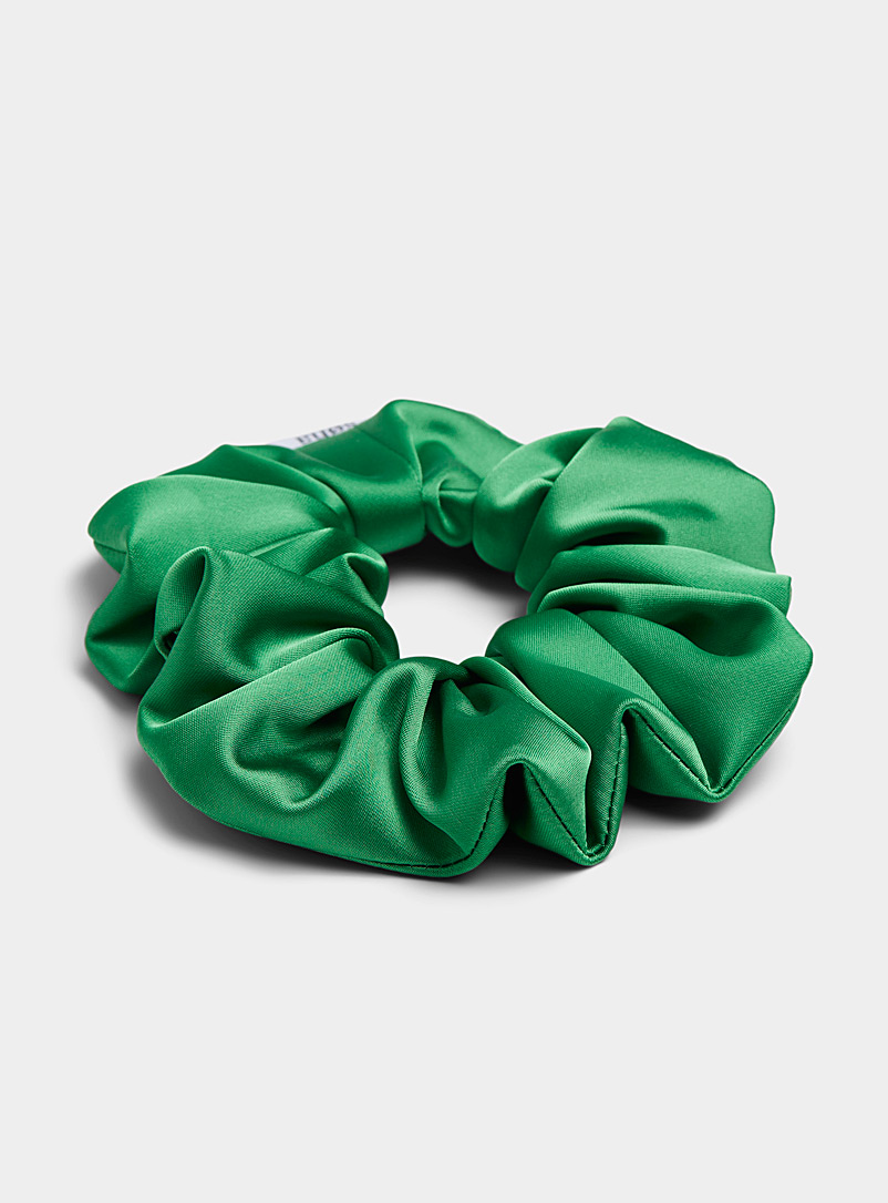 Soha & Co Green Satiny pink scrunchie for women