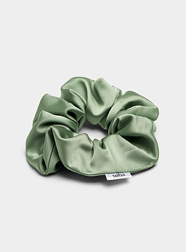 Coloured satin scrunchie