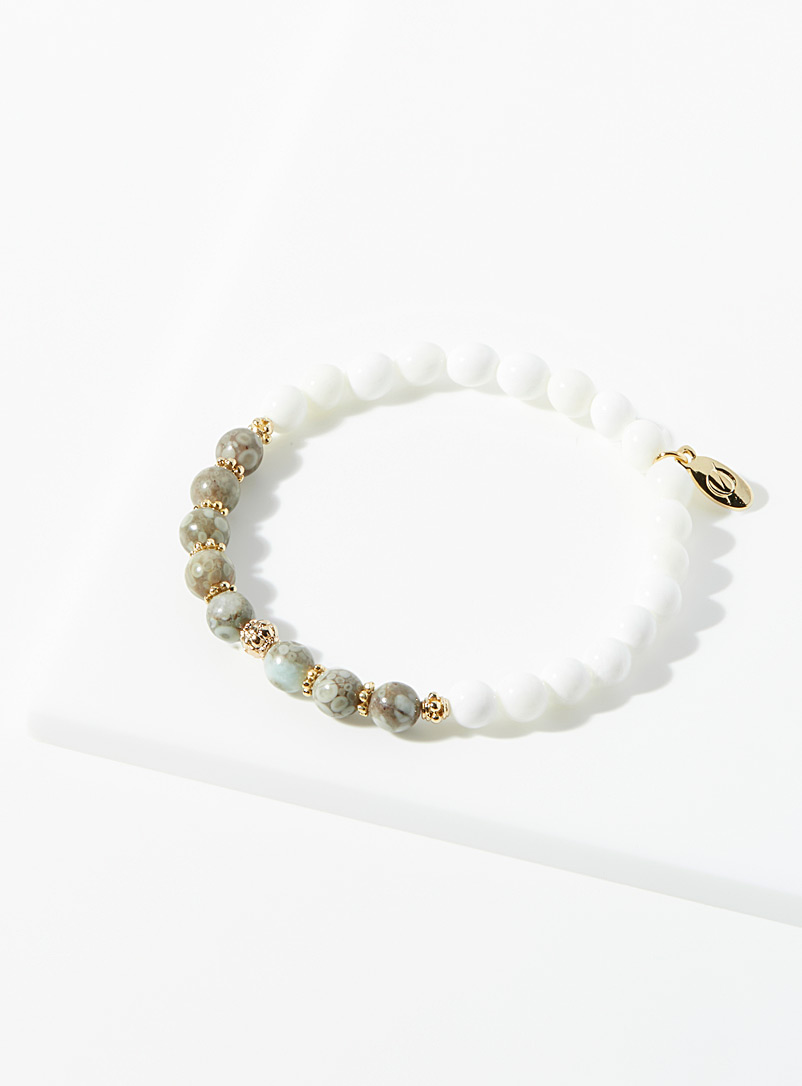 Soha & Co Patterned White Athena bracelet for women