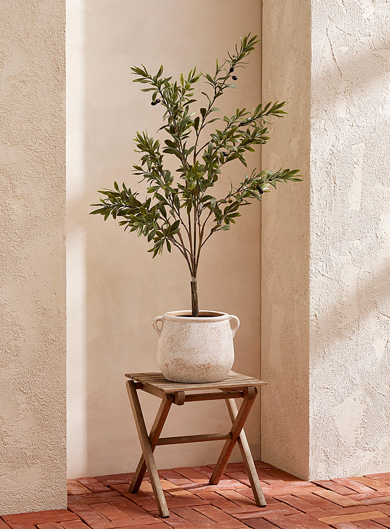 Simons Maison: L'arbuste imitation olivier 99 cm de hauteur Vert foncé - Mousse