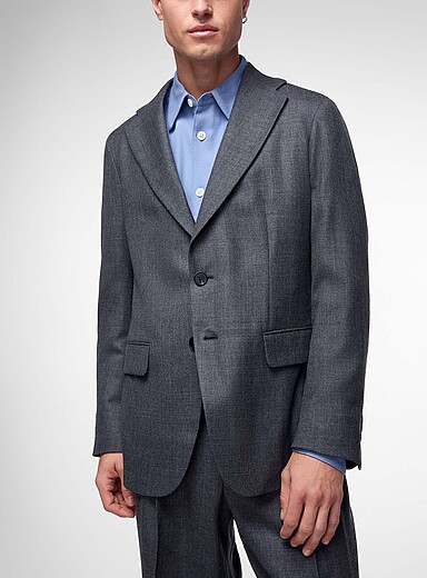 Ecole de Pens&eacute;e: Le veston laine vierge charbon Gris pour homme