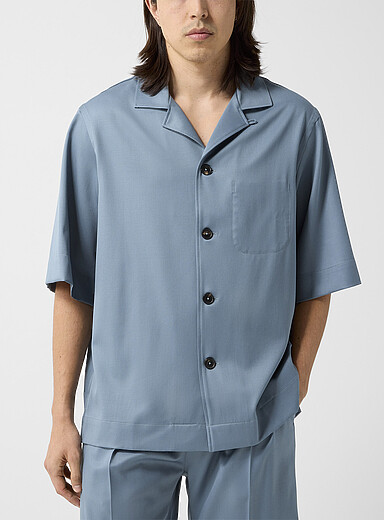 light blue flowy top