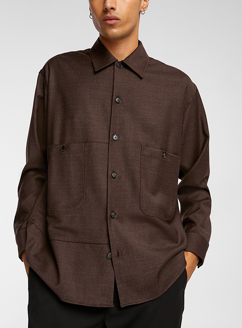 Ecole de Pensée: La chemise flanelle brun terreux Brun pour homme