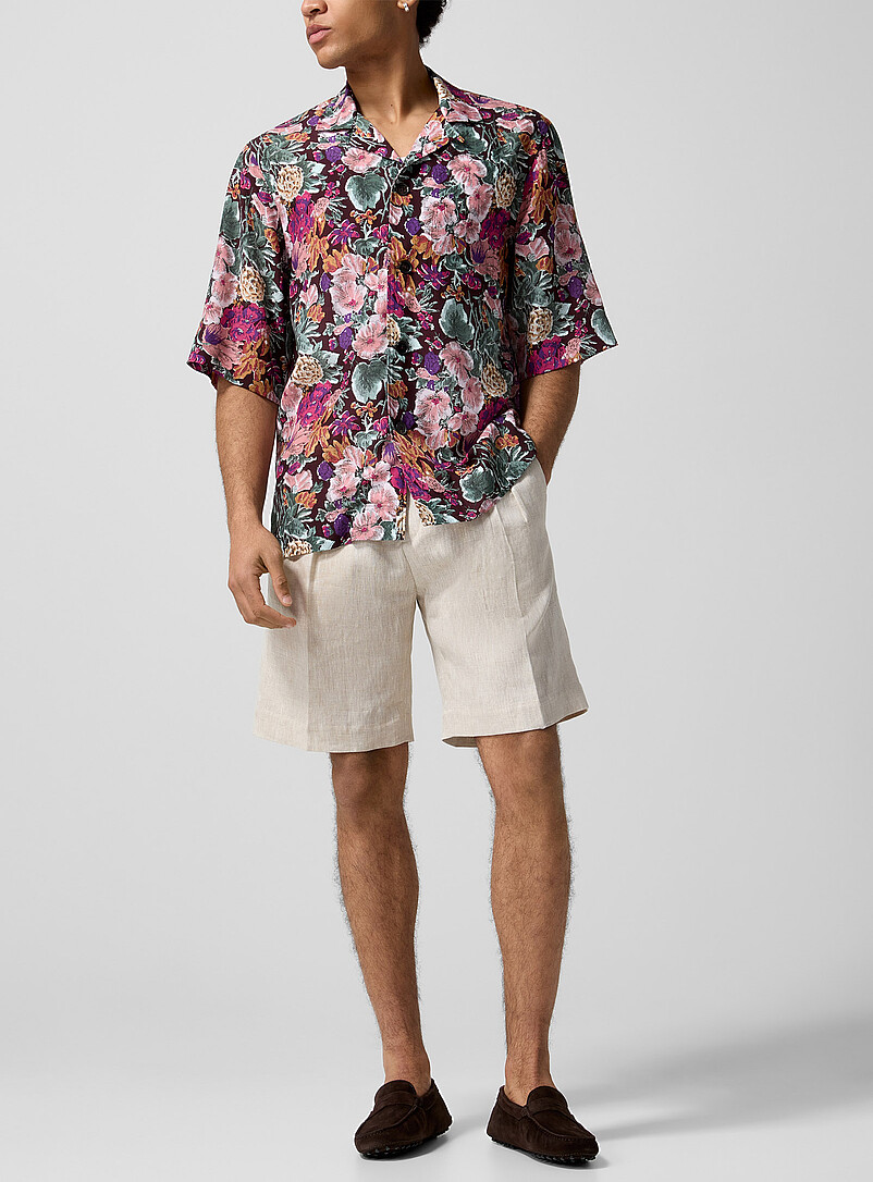 Pleated Pure Linen Short