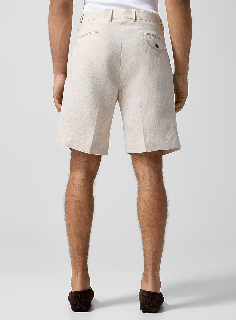 Pleated pure linen short product image 3