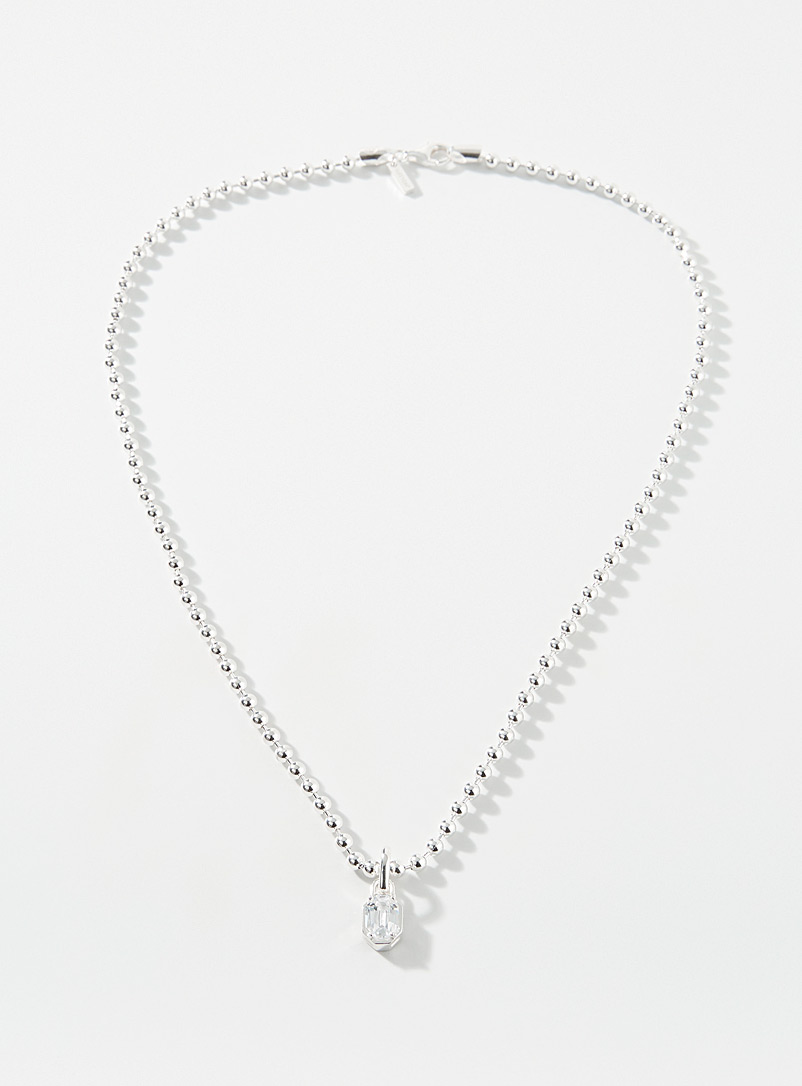 Hatton Labs Silver Solitaire pendant necklace for men