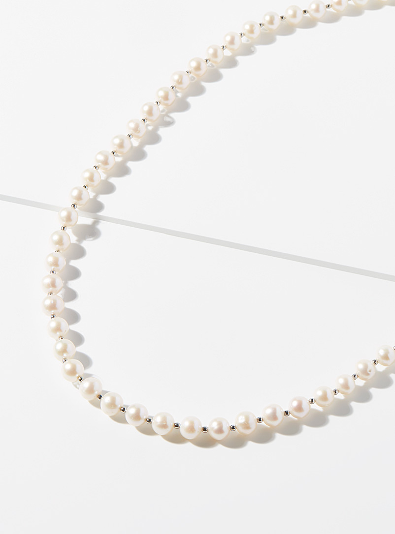 Hatton Labs: Le collier perles nacrées Blanc pour homme