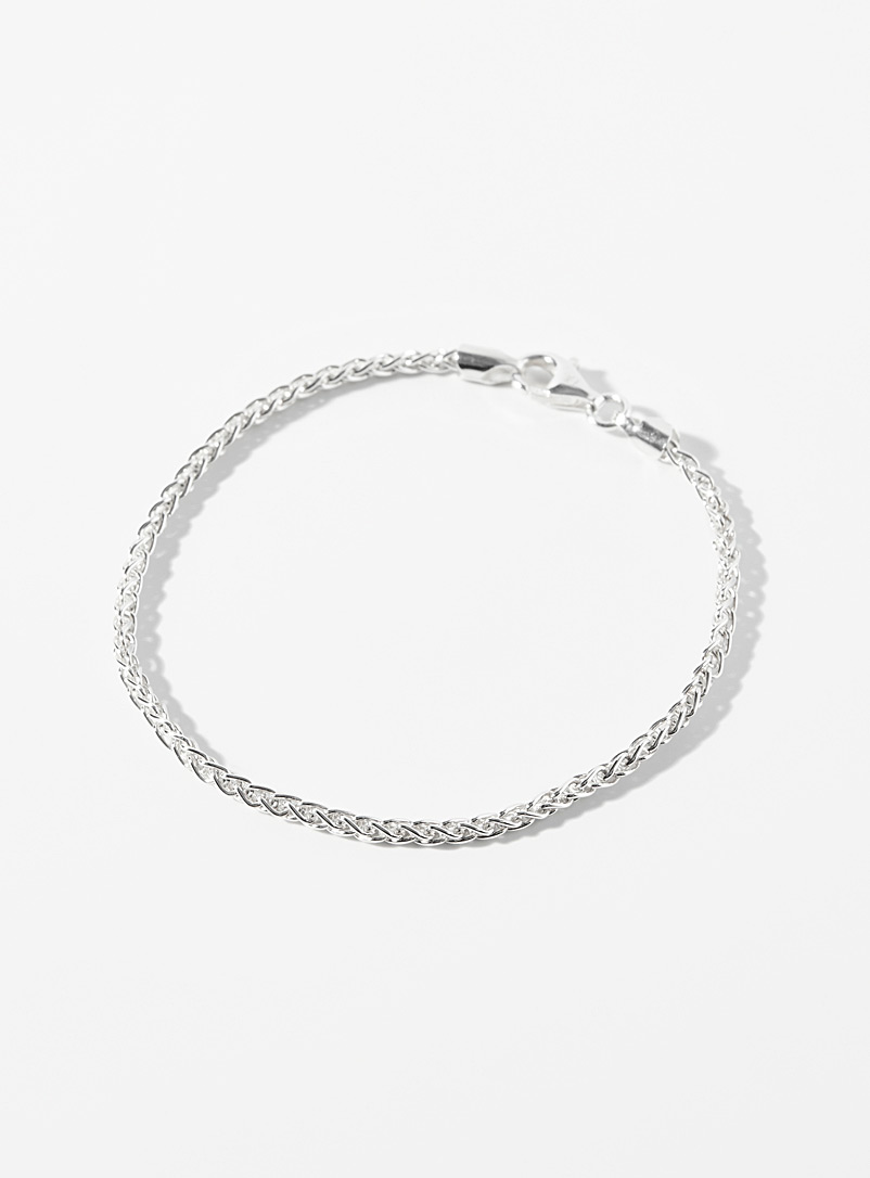 Hatton Labs Silver Chain-link cord bracelet for men