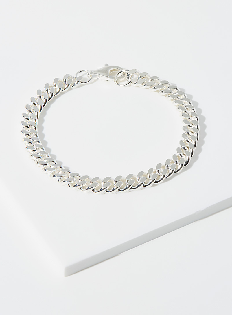 Hatton Labs Silver Cuban chain bracelet for men