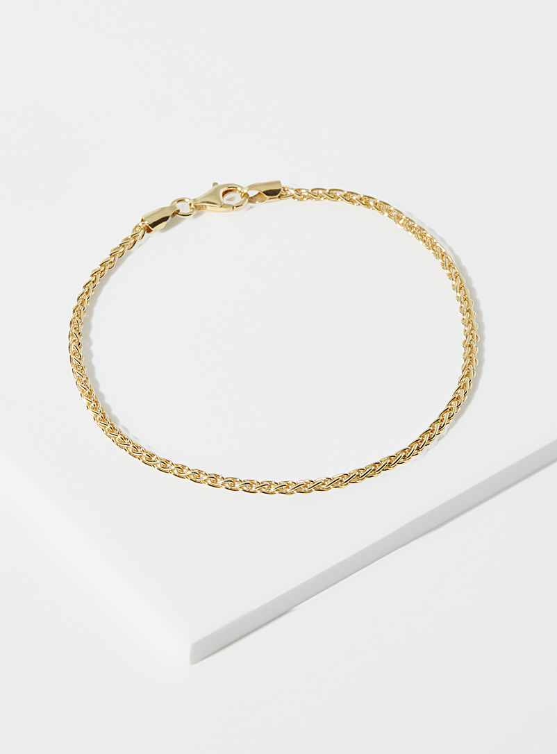 Hatton Labs Golden Yellow Gold chain-link cord bracelet for men