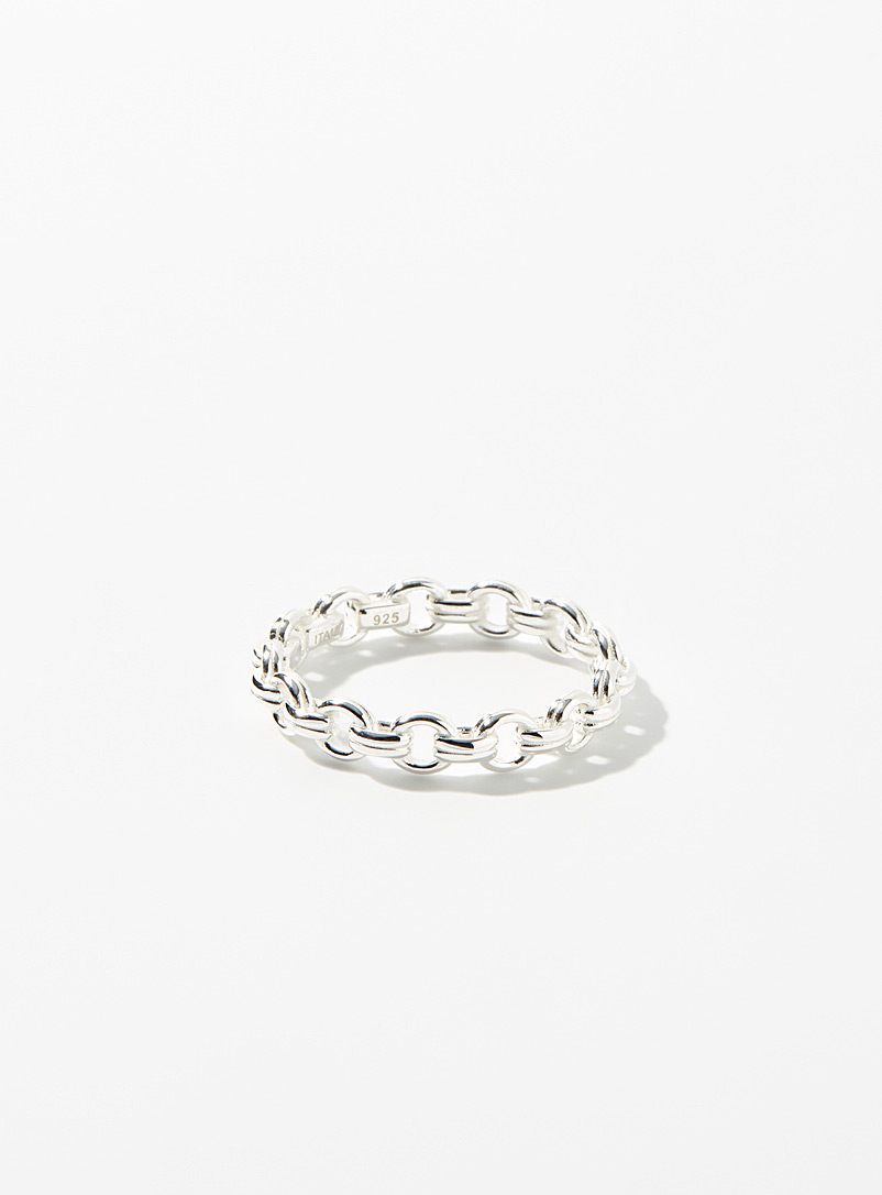 Hatton Labs Silver Harbour chain ring for men