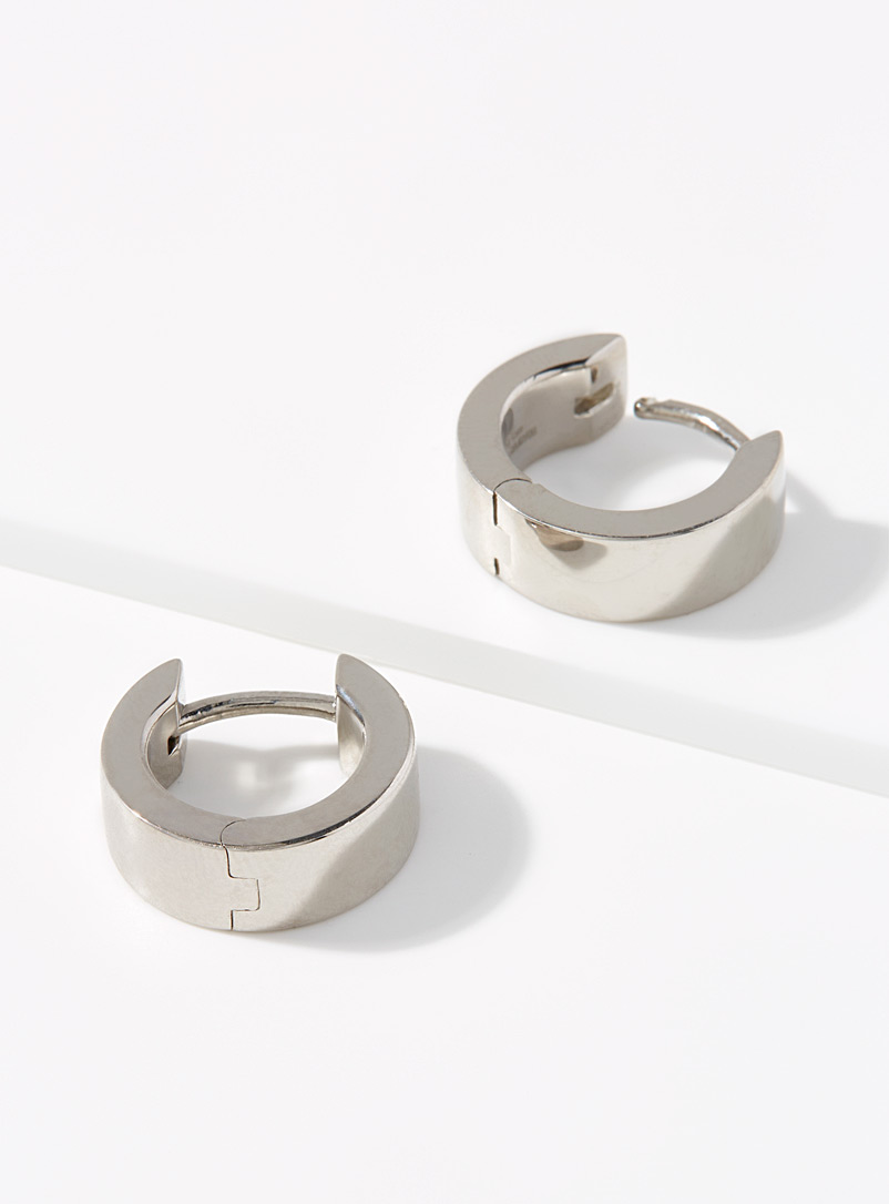 Hatton Labs Silver Minimalist ring earrings for men