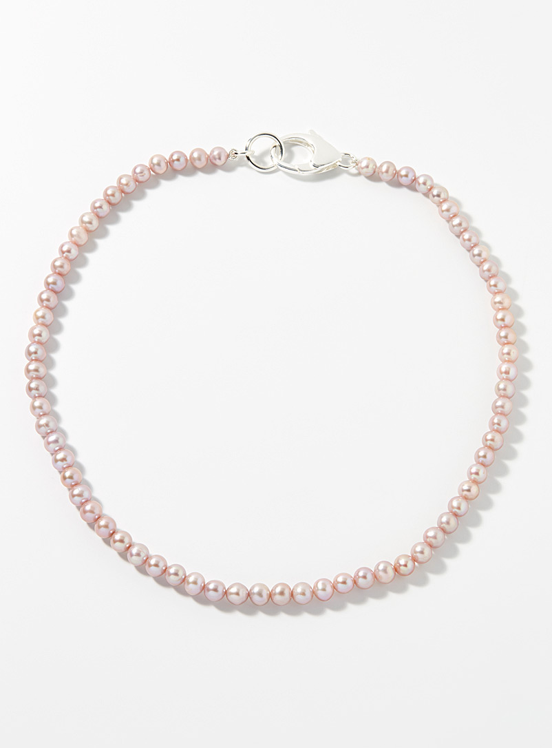 Hatton Labs Mauve Lavender pearl necklace for men