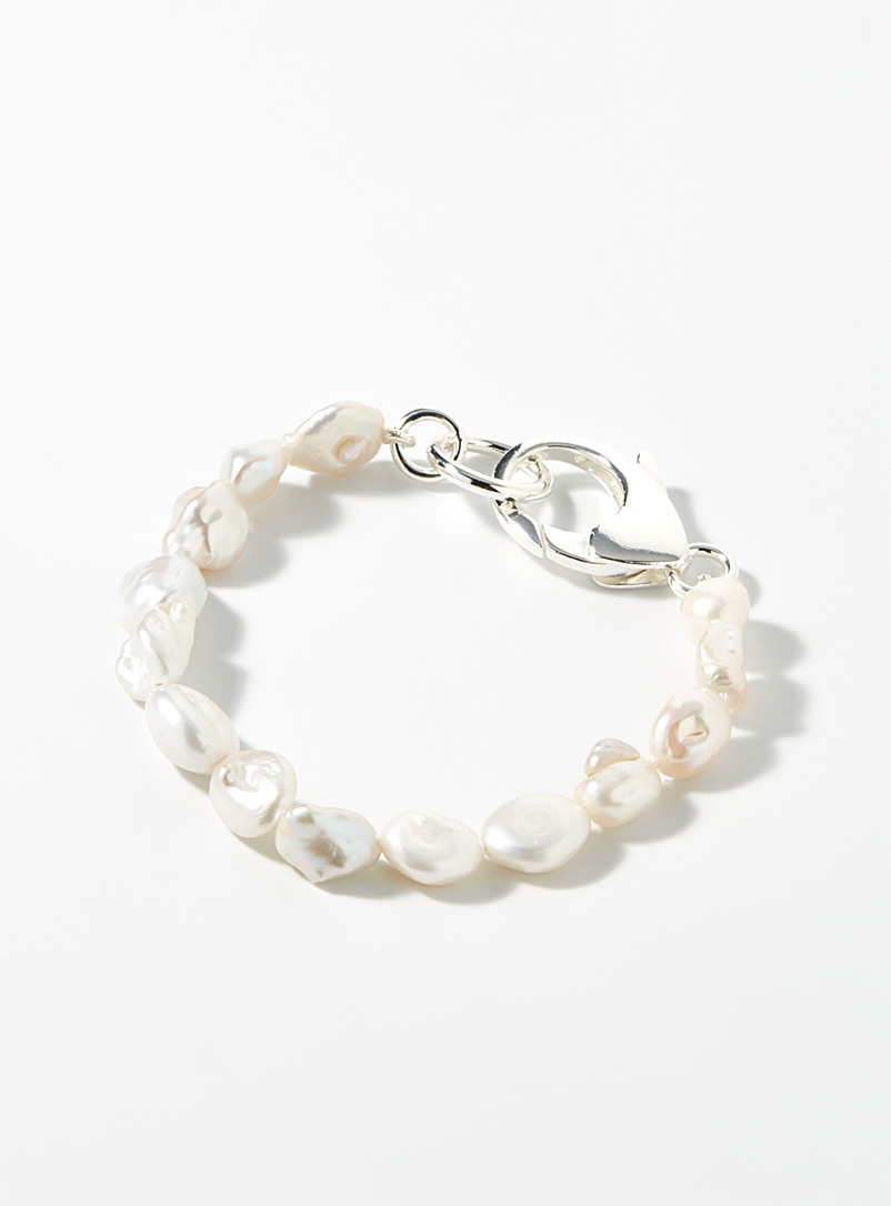 Hatton Labs Silver Gnocchi pearl bracelet for men