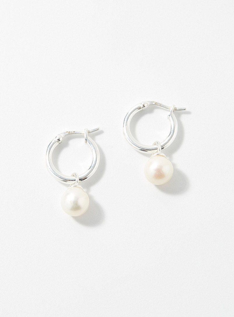 Hatton Labs White Pearl pendant earrings for men
