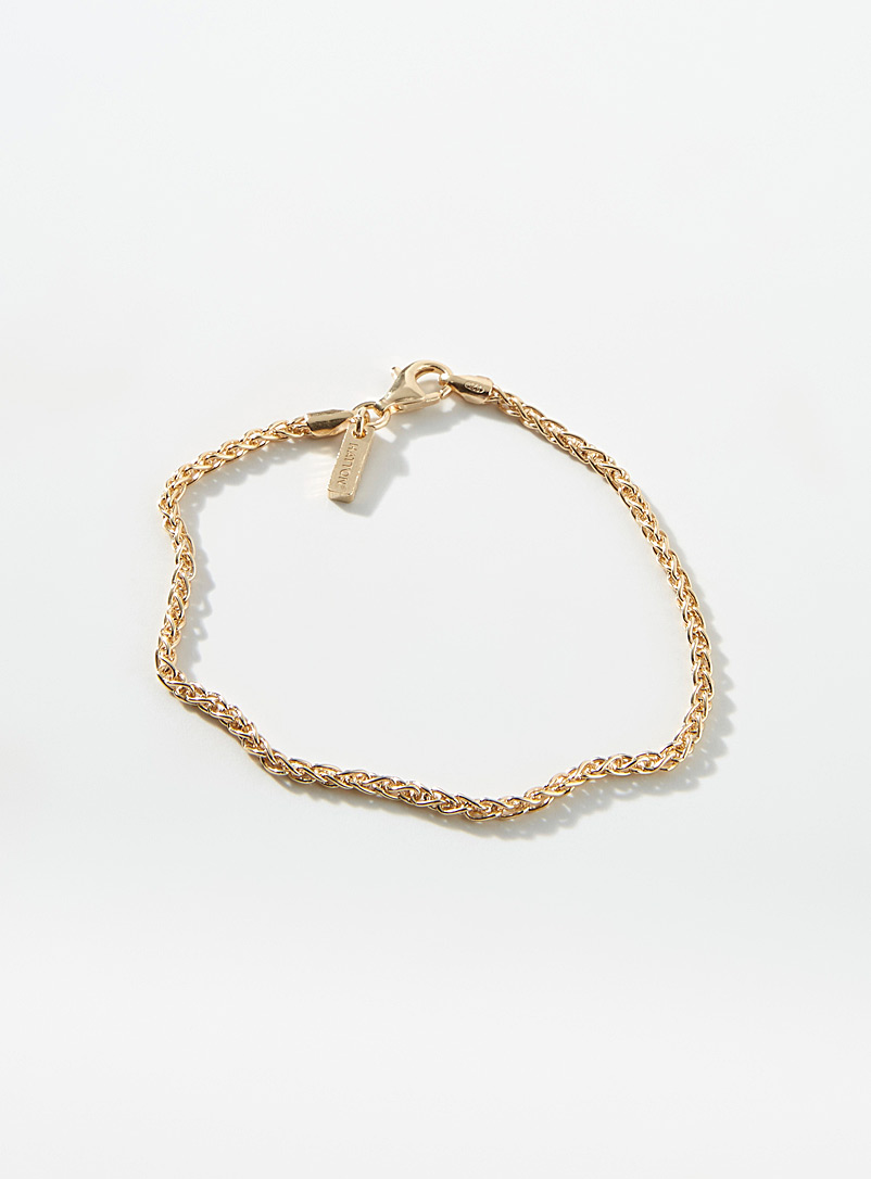Hatton Labs: Le bracelet chaîne maille corde dorée Jaune or pour homme