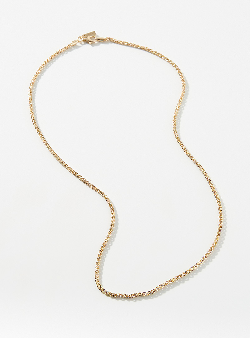 Hatton Labs: Le collier chaîne corde dorée Jaune or pour homme