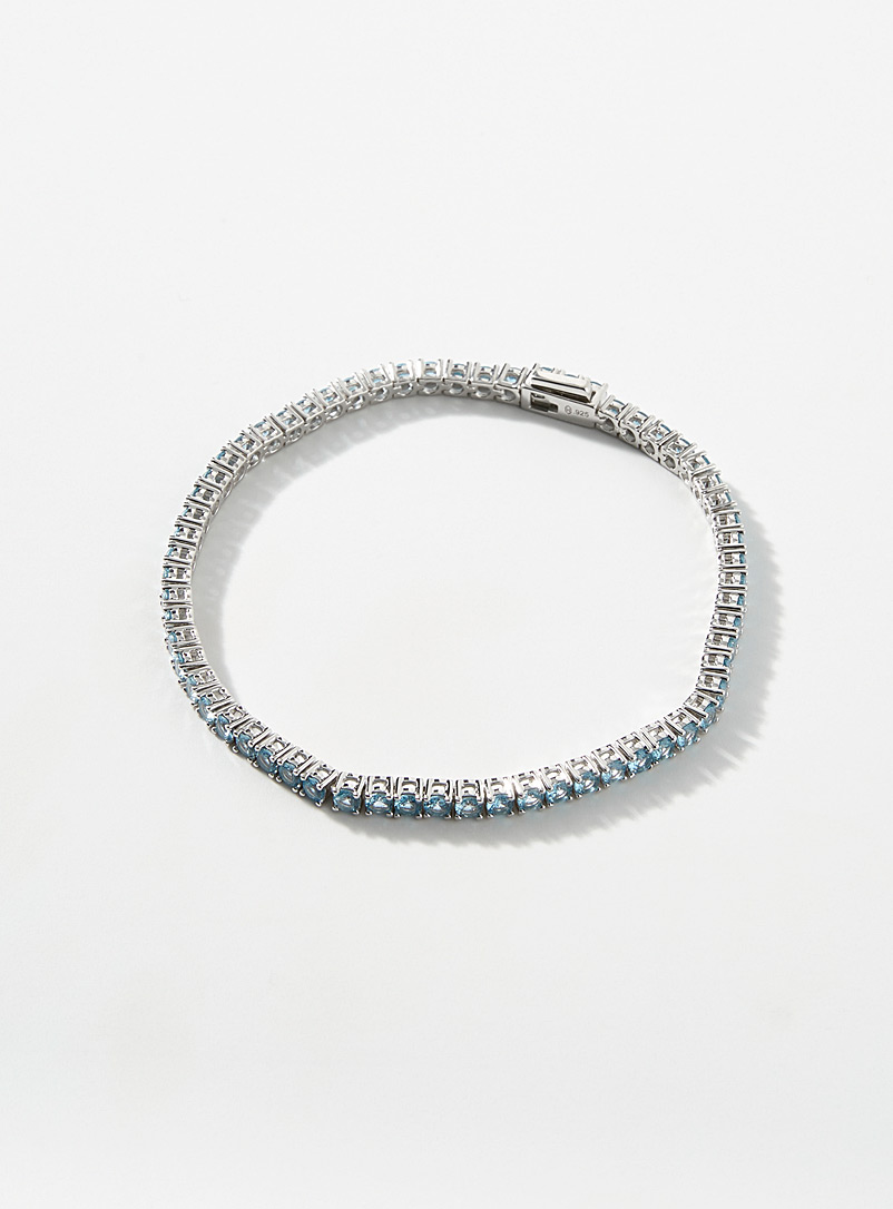 Hatton Labs Silver Aqua tennis bracelet for men