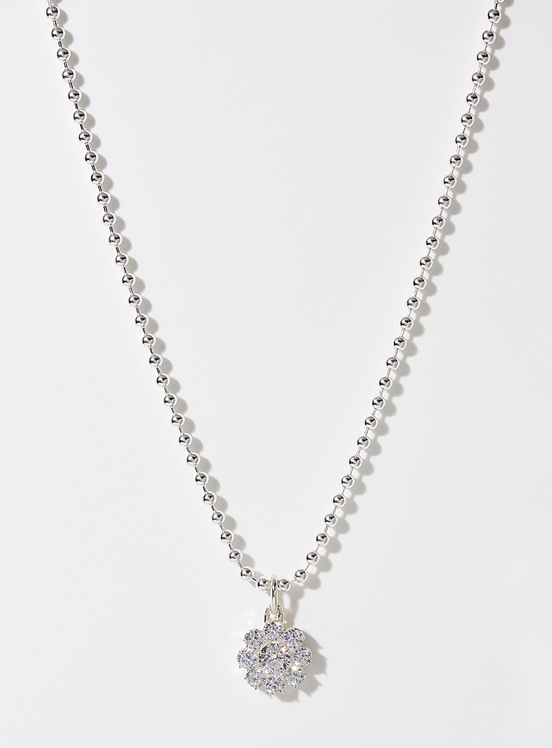 Hatton Labs Silver Daisy pendant necklace for men