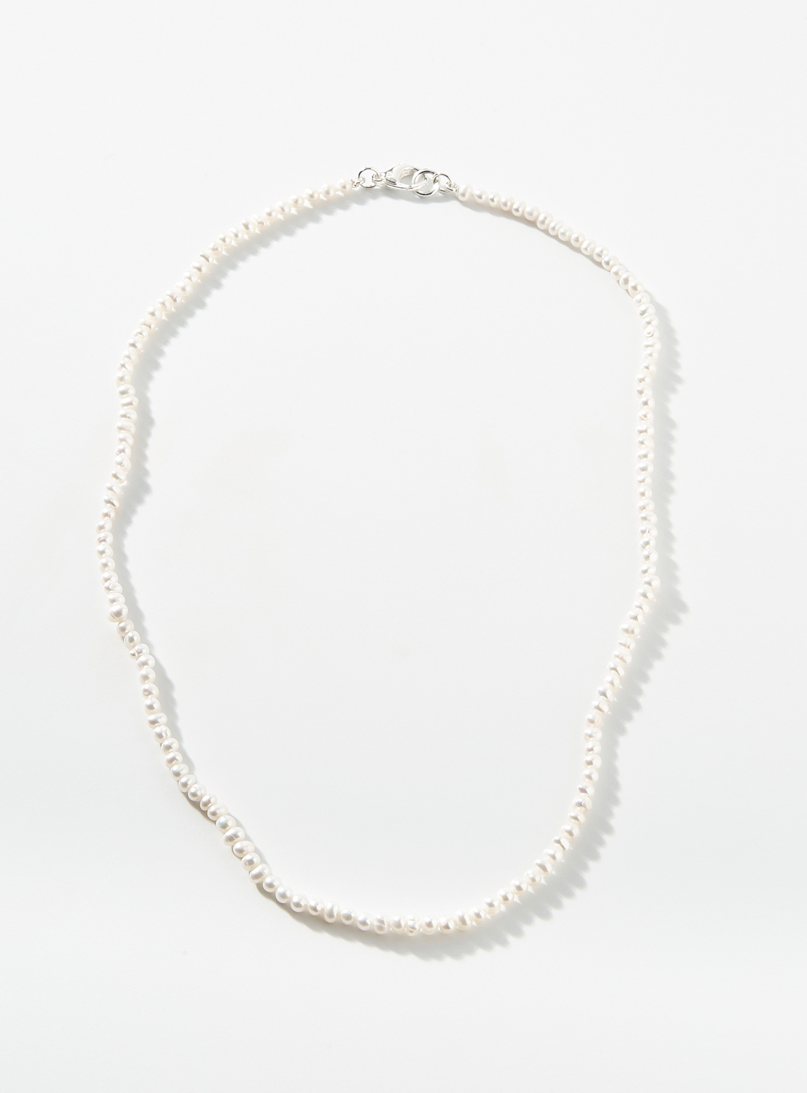 Hatton Labs Mini White-pearl Necklace In Silver