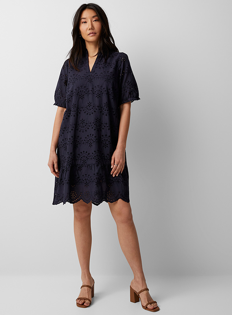 English embroidery flared dress | Contemporaine | | Simons